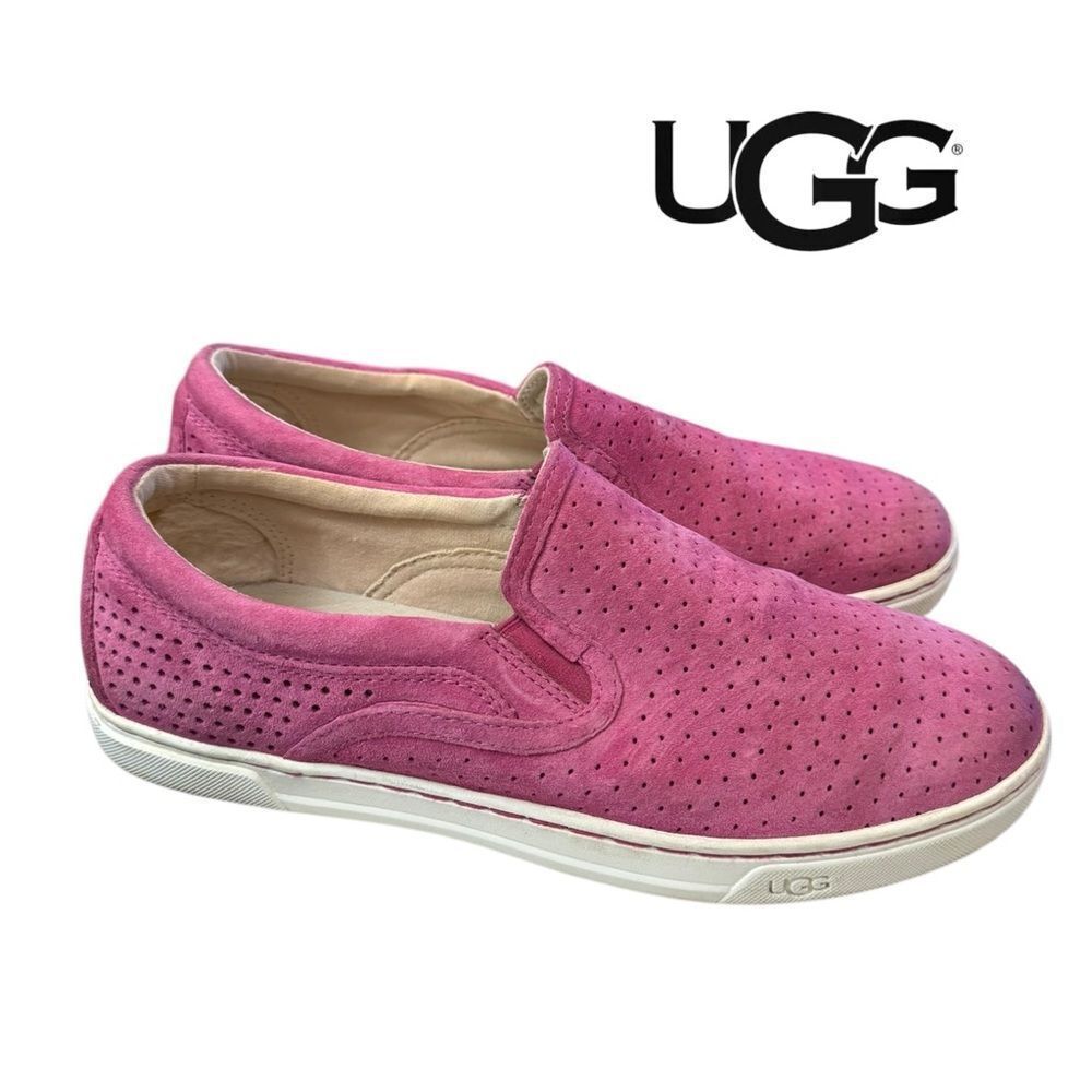Ugg Australia Fierce Geo Perf Furious Fuchsia Suede Slip-On Sneakers 8